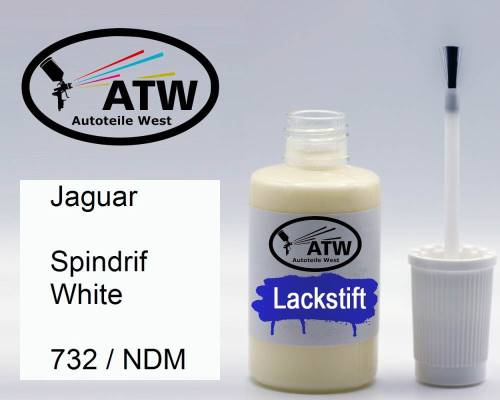 Jaguar, Spindrif White, 732 / NDM: 20ml Lackstift, von ATW Autoteile West.